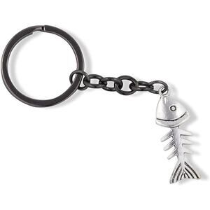 Fish Bones Keychain | Fish Skeleton Charm Keychain